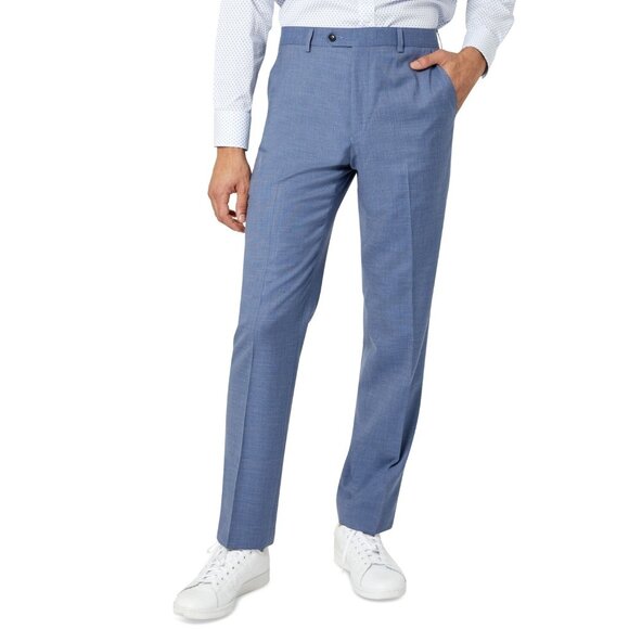 Sean John Mens Classic Fit Flat Front Suit Pants Blue Size 38x34 MSRP $135